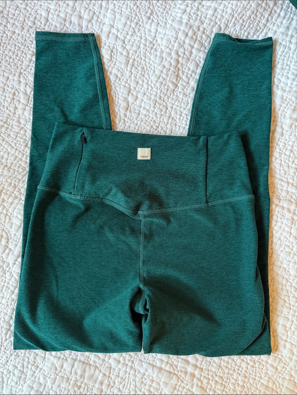 Vuori Elevation High Rise Leggings + Plyo Tank Matching Set Green S - Picture 5 of 8